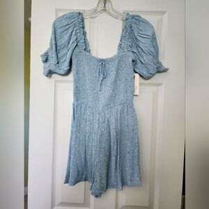New - Light Blue Floral Billabong Romper - Small